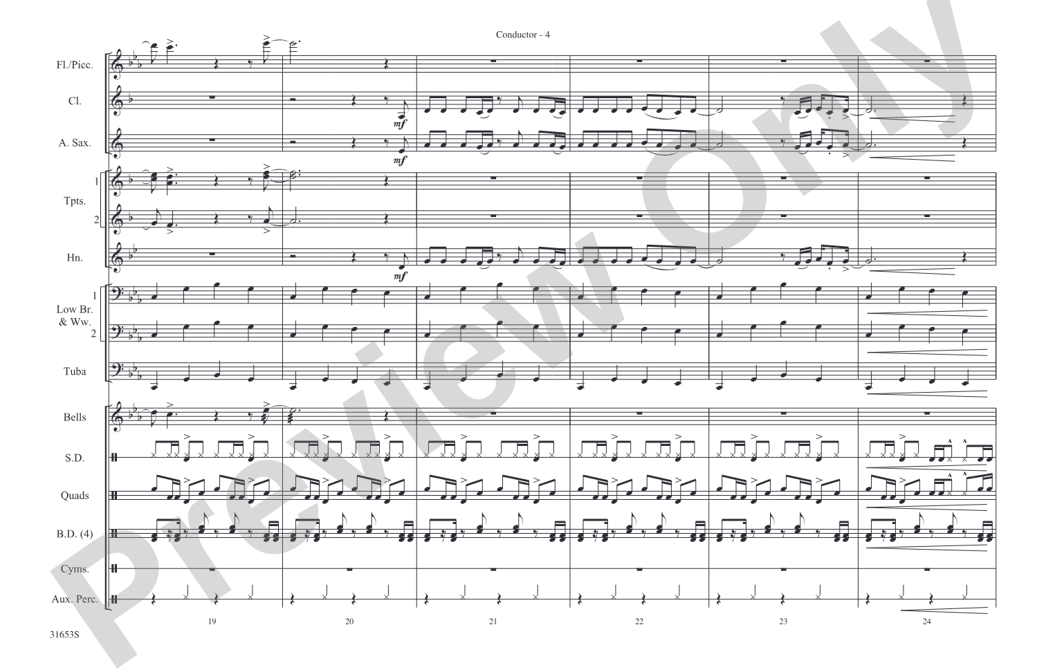 4 Minutes: Marching Band Conductor Score & Parts