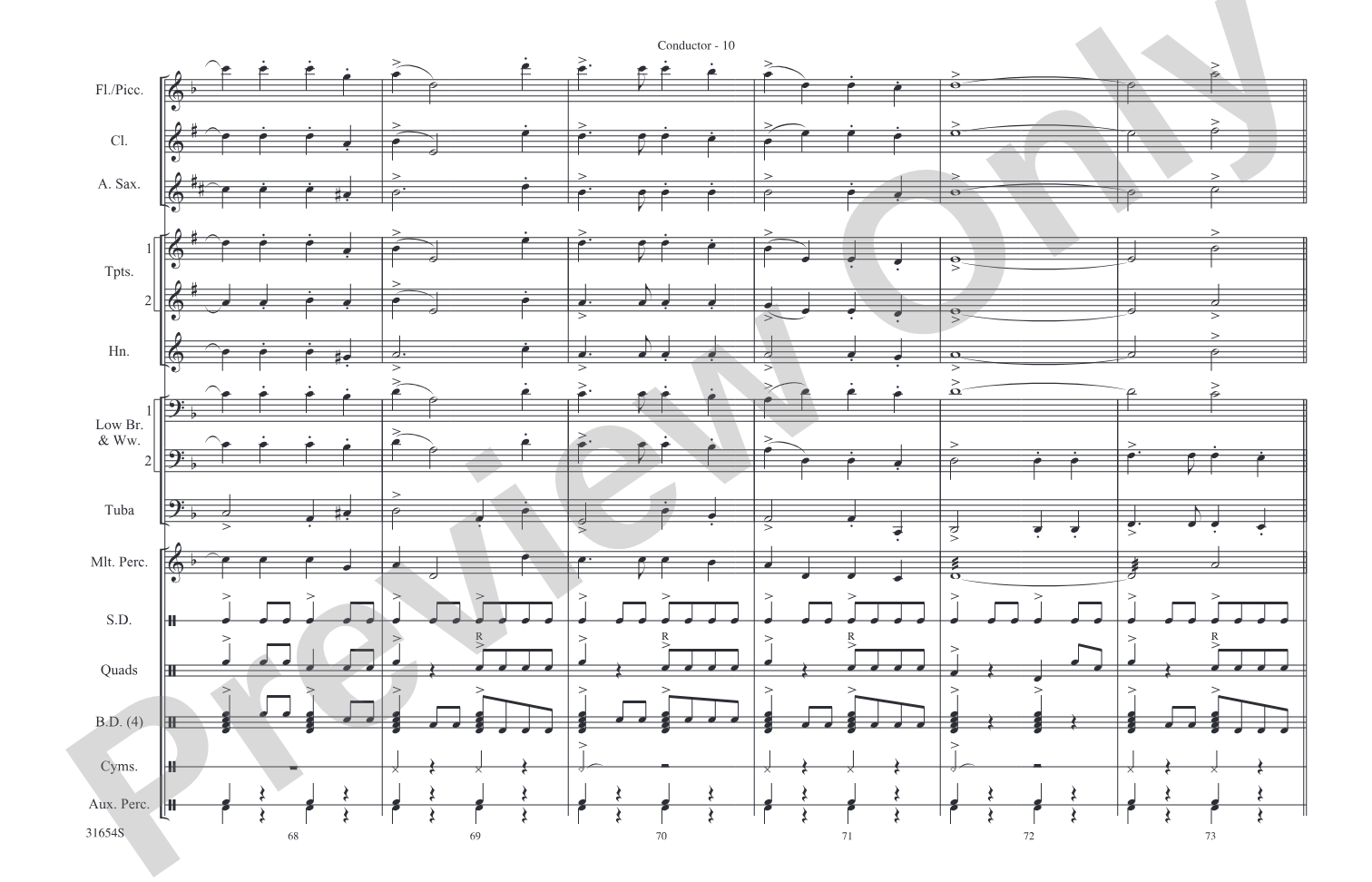 Rawhide: Marching Band Conductor Score & Parts