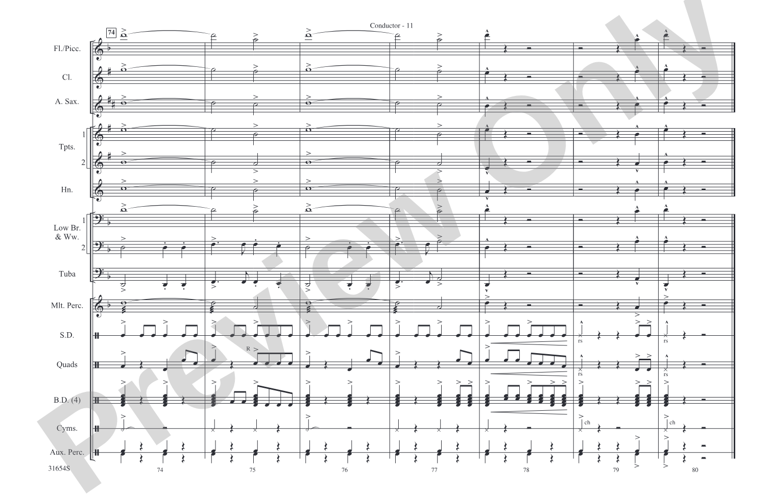 Rawhide: Marching Band Conductor Score & Parts