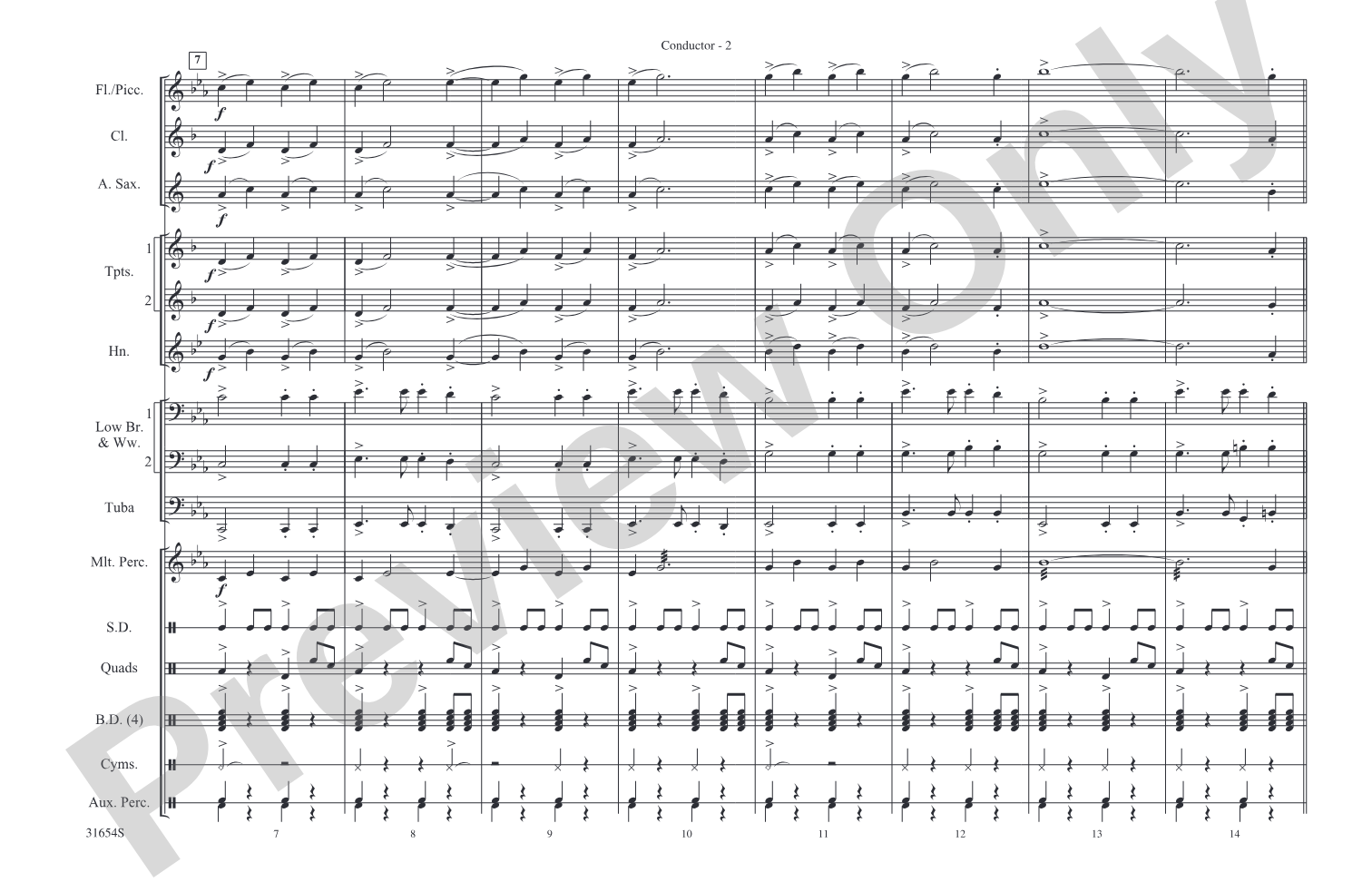 Rawhide: Marching Band Conductor Score & Parts