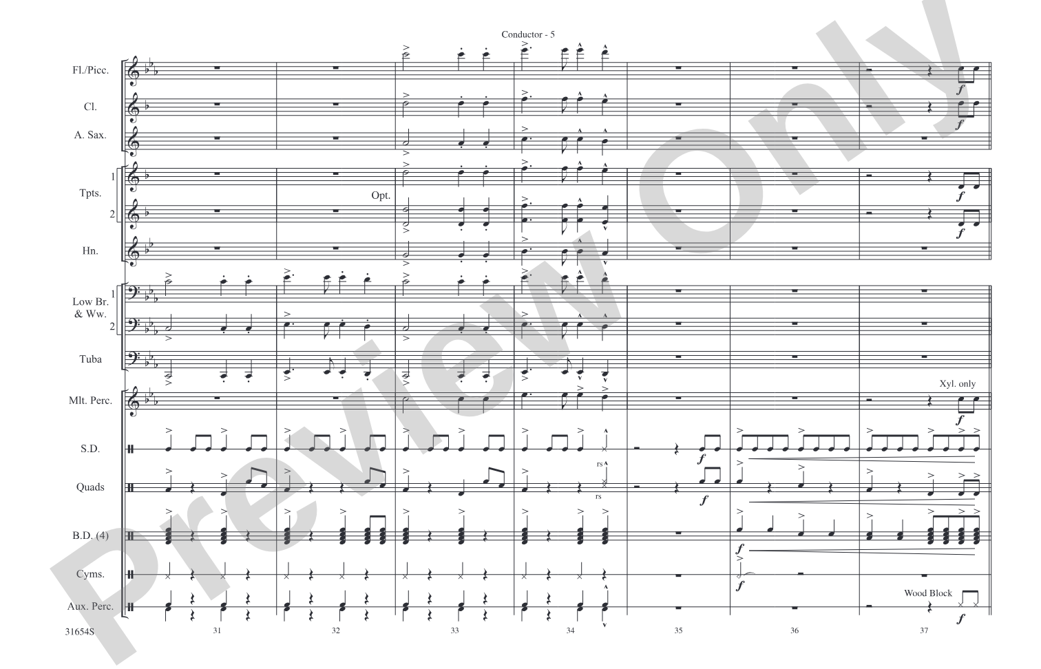 Rawhide: Marching Band Conductor Score & Parts