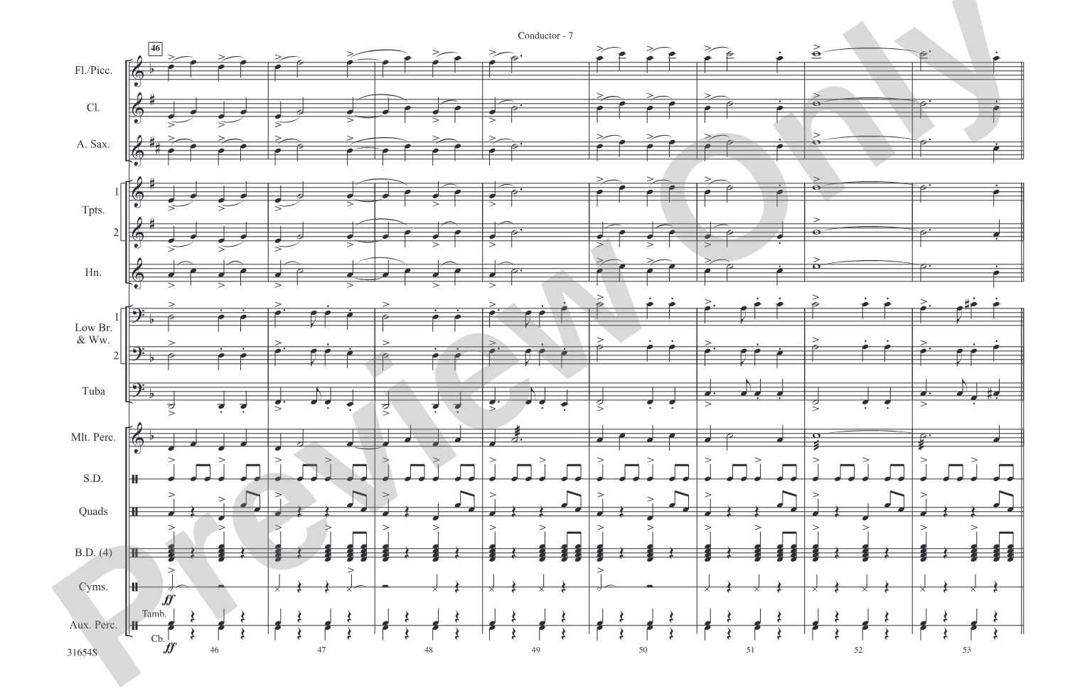 Rawhide: Marching Band Conductor Score & Parts