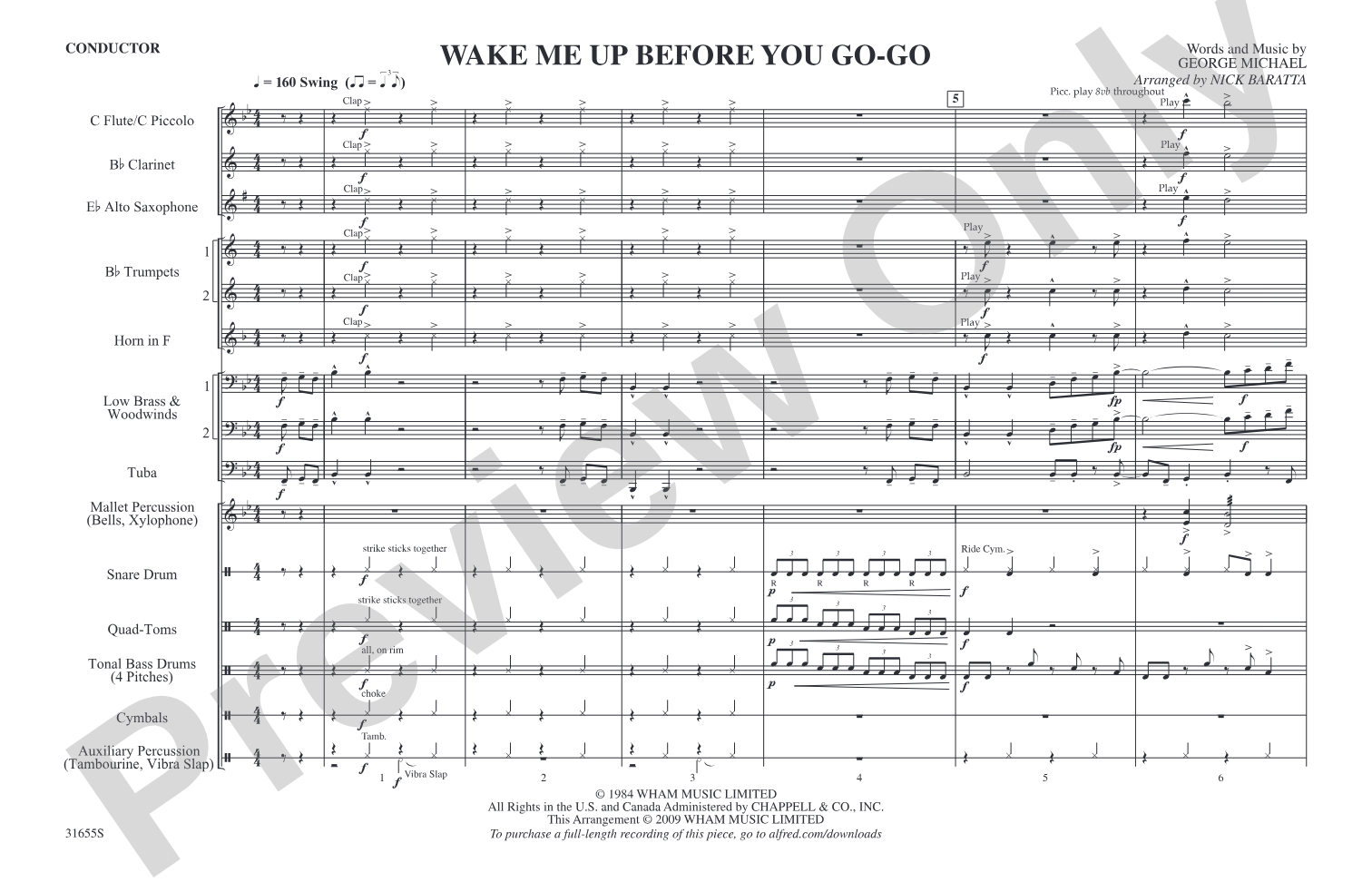 Wake Me Up Before You Go-Go: Score