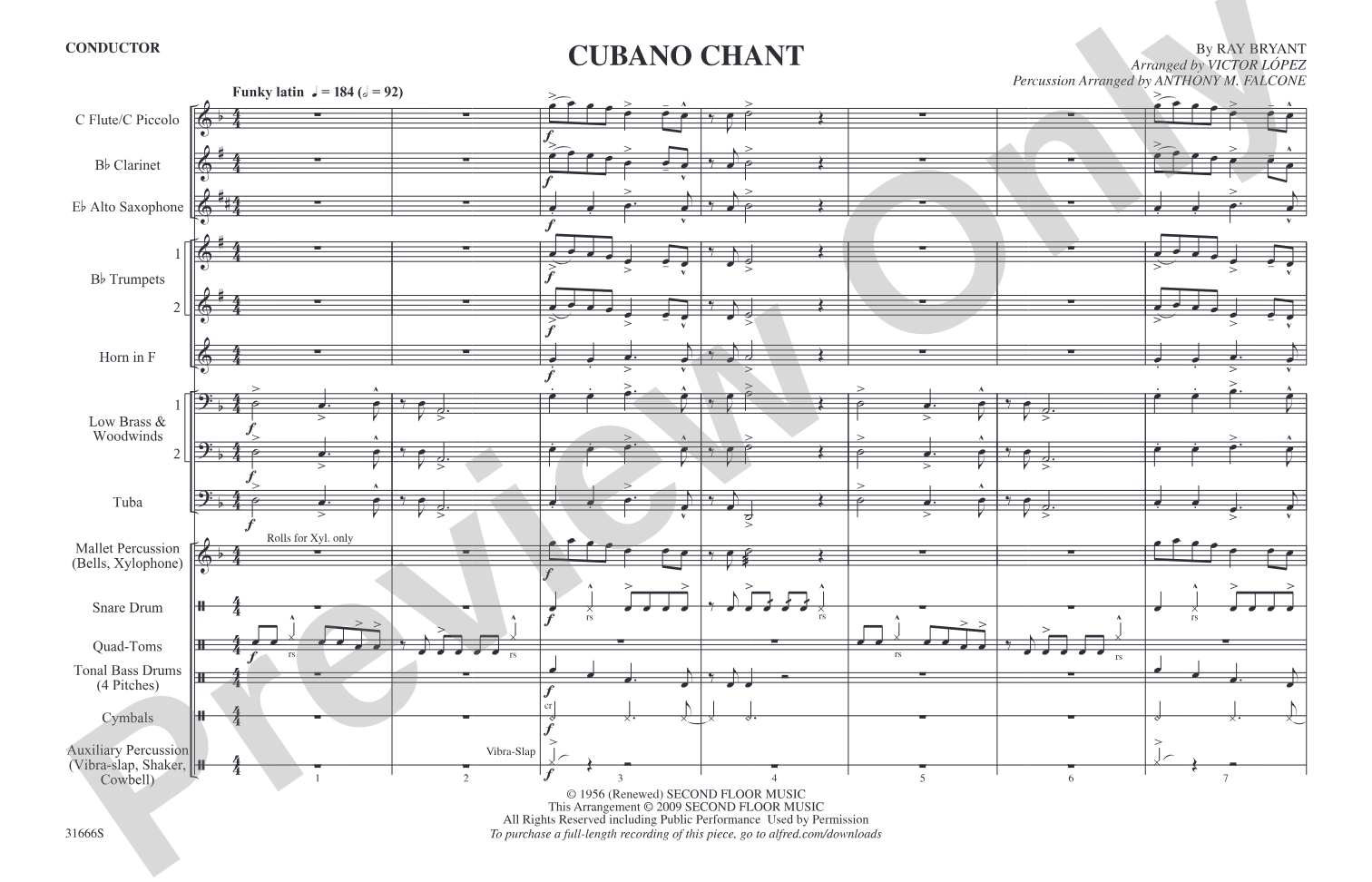 Cubano Chant: Marching Band Conductor Score & Parts