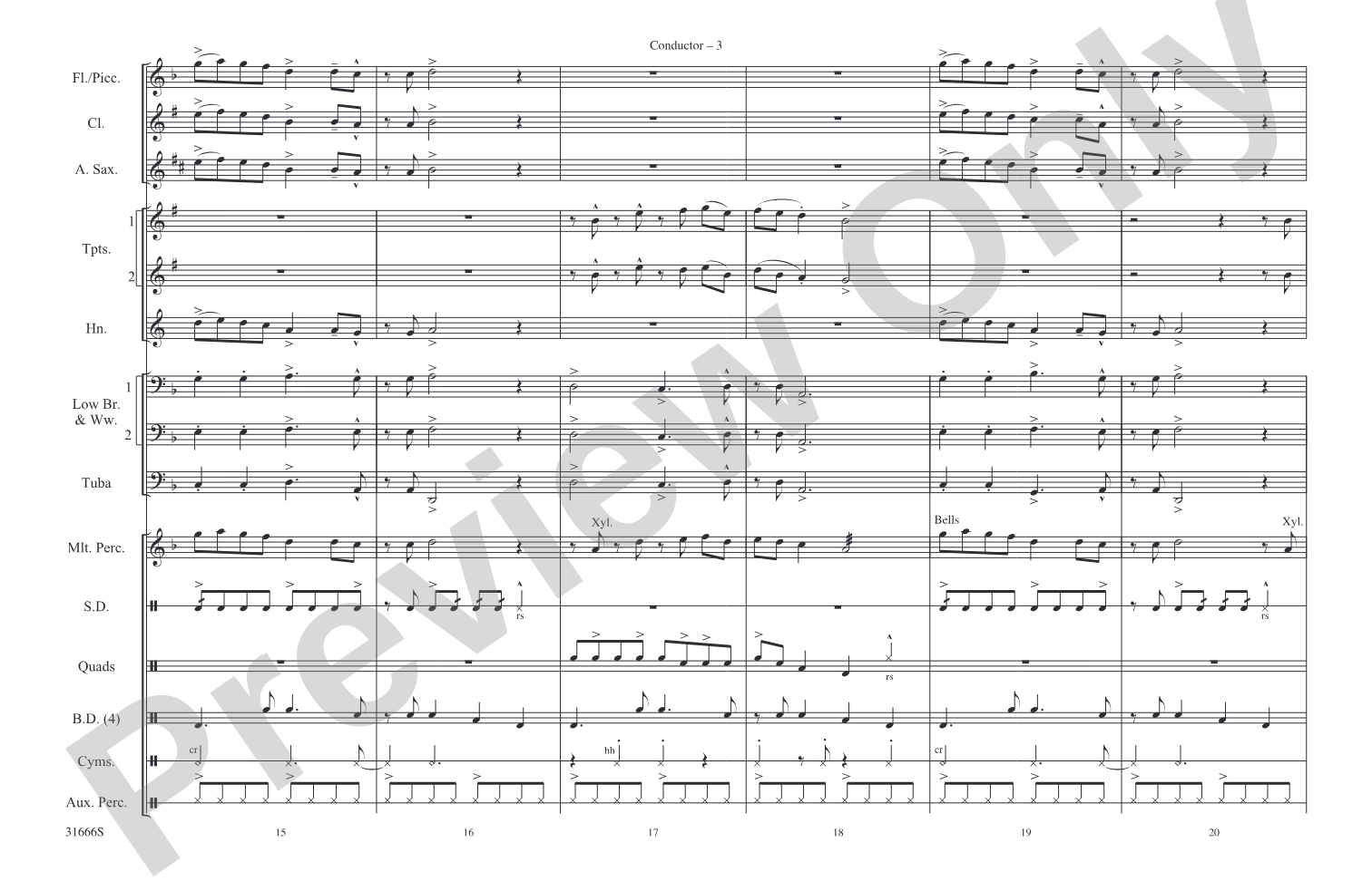 Cubano Chant: Marching Band Conductor Score & Parts