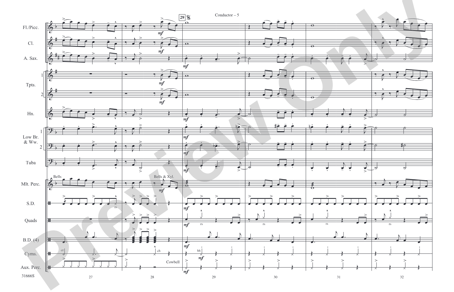 Cubano Chant: Marching Band Conductor Score & Parts