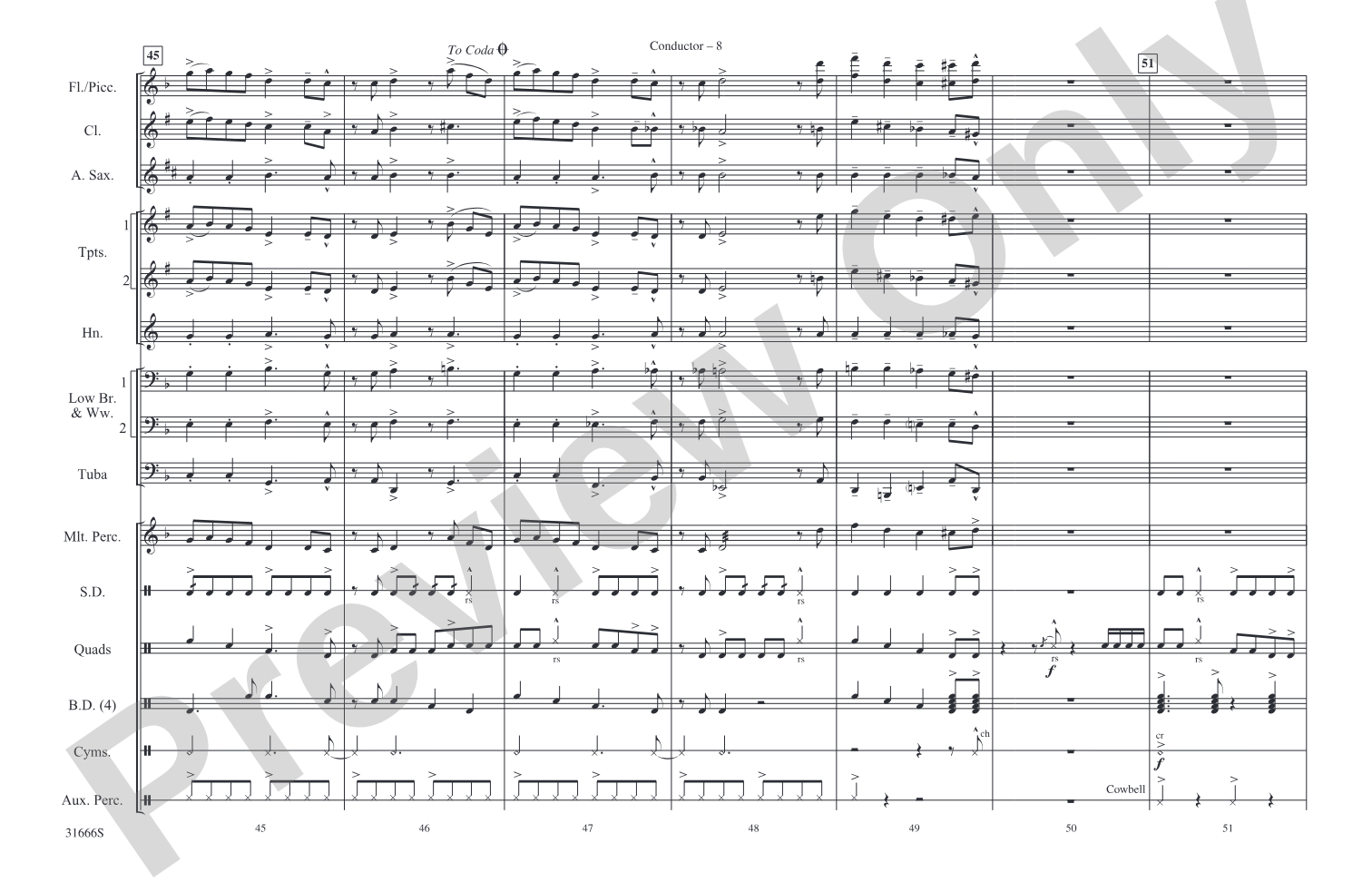 Cubano Chant: Marching Band Conductor Score & Parts
