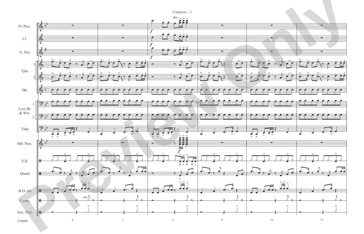 Ladies' Night: Marching Band Conductor Score & Parts