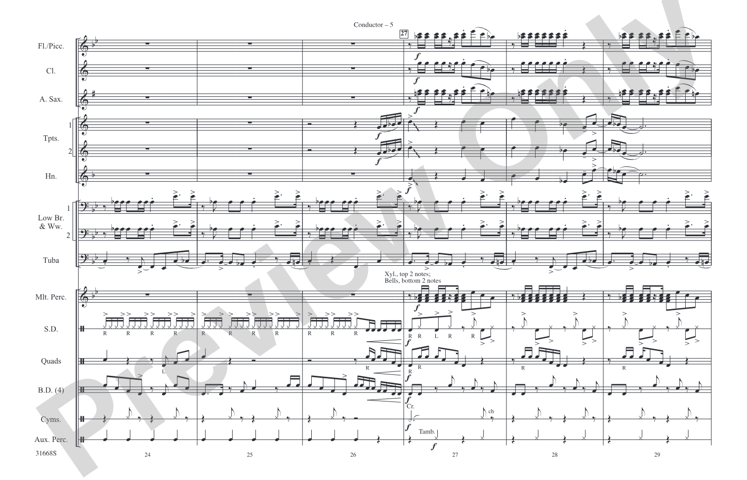 Ladies' Night: Marching Band Conductor Score & Parts