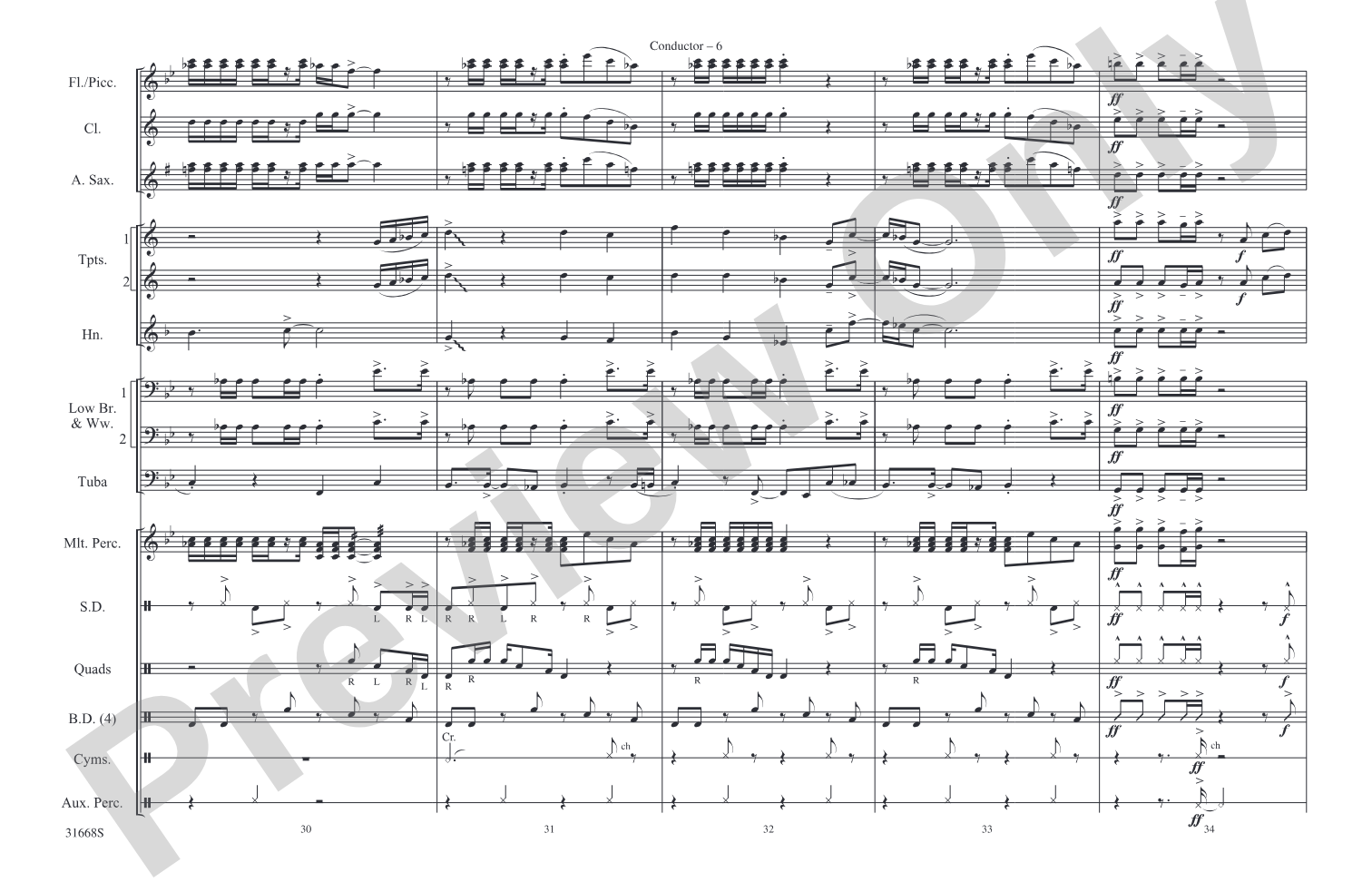 Ladies' Night: Marching Band Conductor Score & Parts