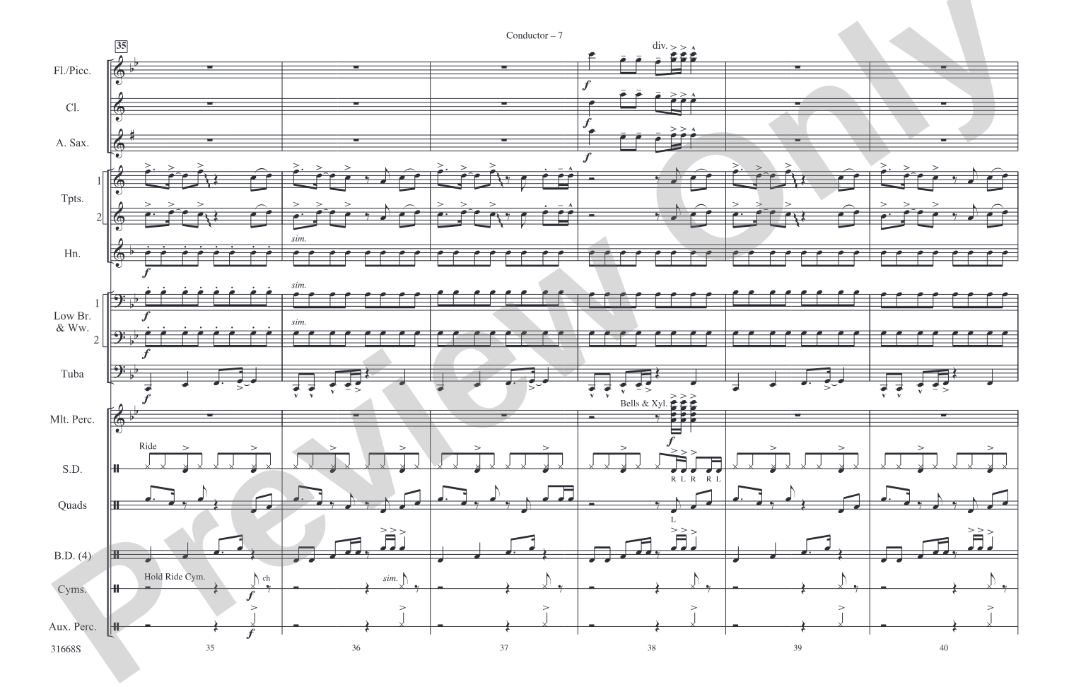 Ladies' Night: Marching Band Conductor Score & Parts