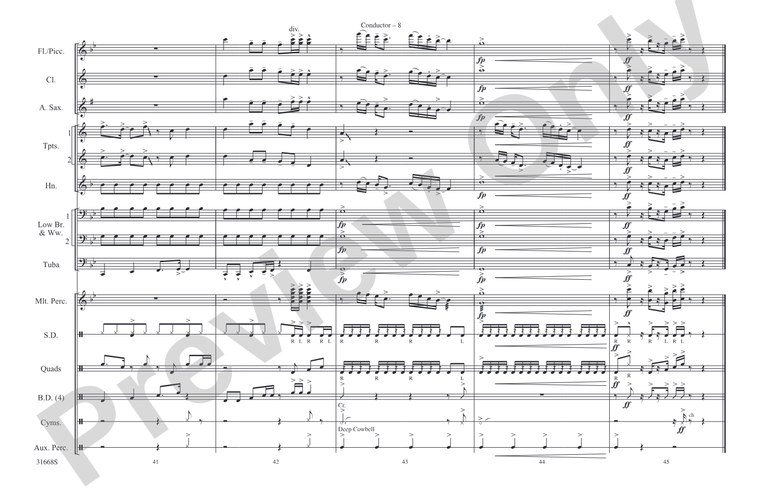 Ladies' Night: Marching Band Conductor Score & Parts