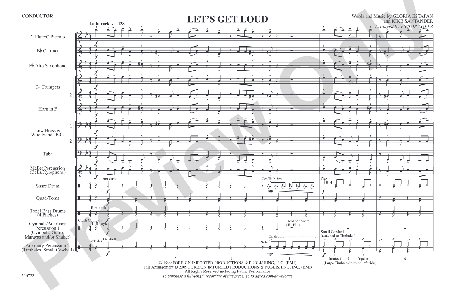 Let's Get Loud: Marching Band Conductor Score & Parts