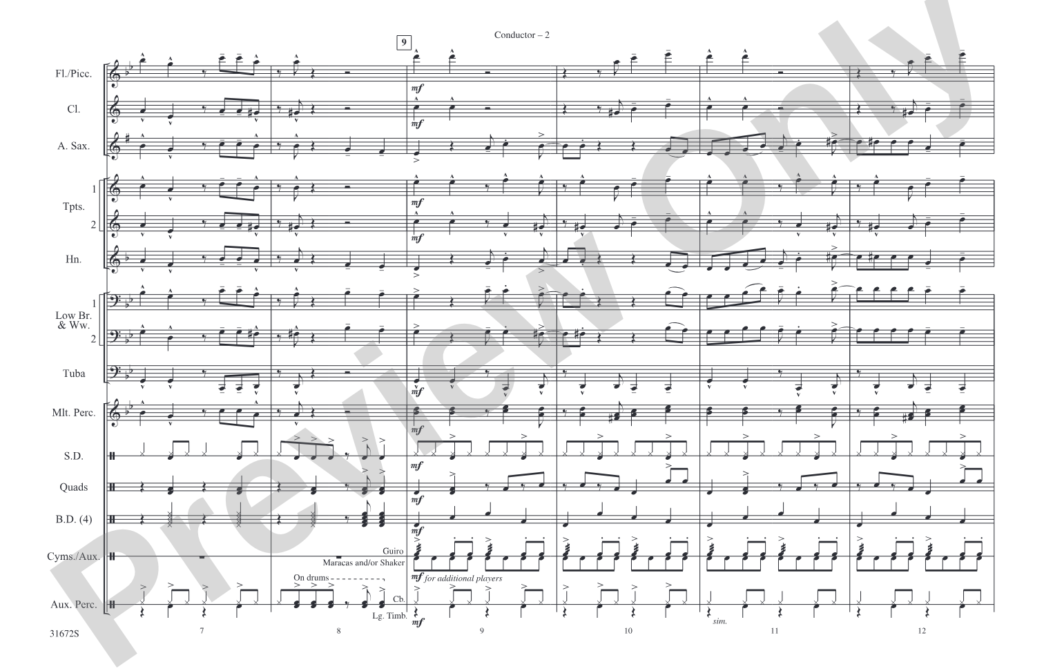 Let's Get Loud: Marching Band Conductor Score & Parts