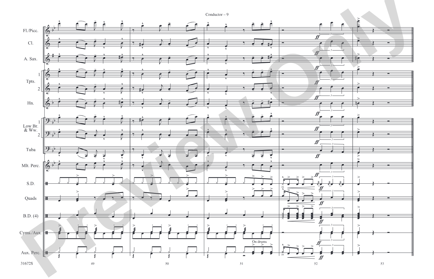 Let's Get Loud: Marching Band Conductor Score & Parts