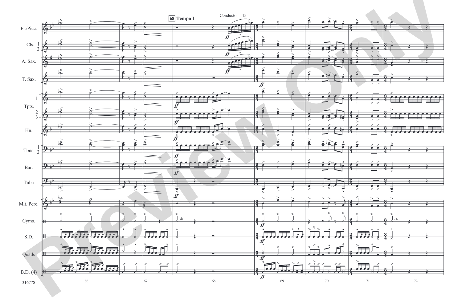 The Cowboys: Marching Band Conductor Score & Parts