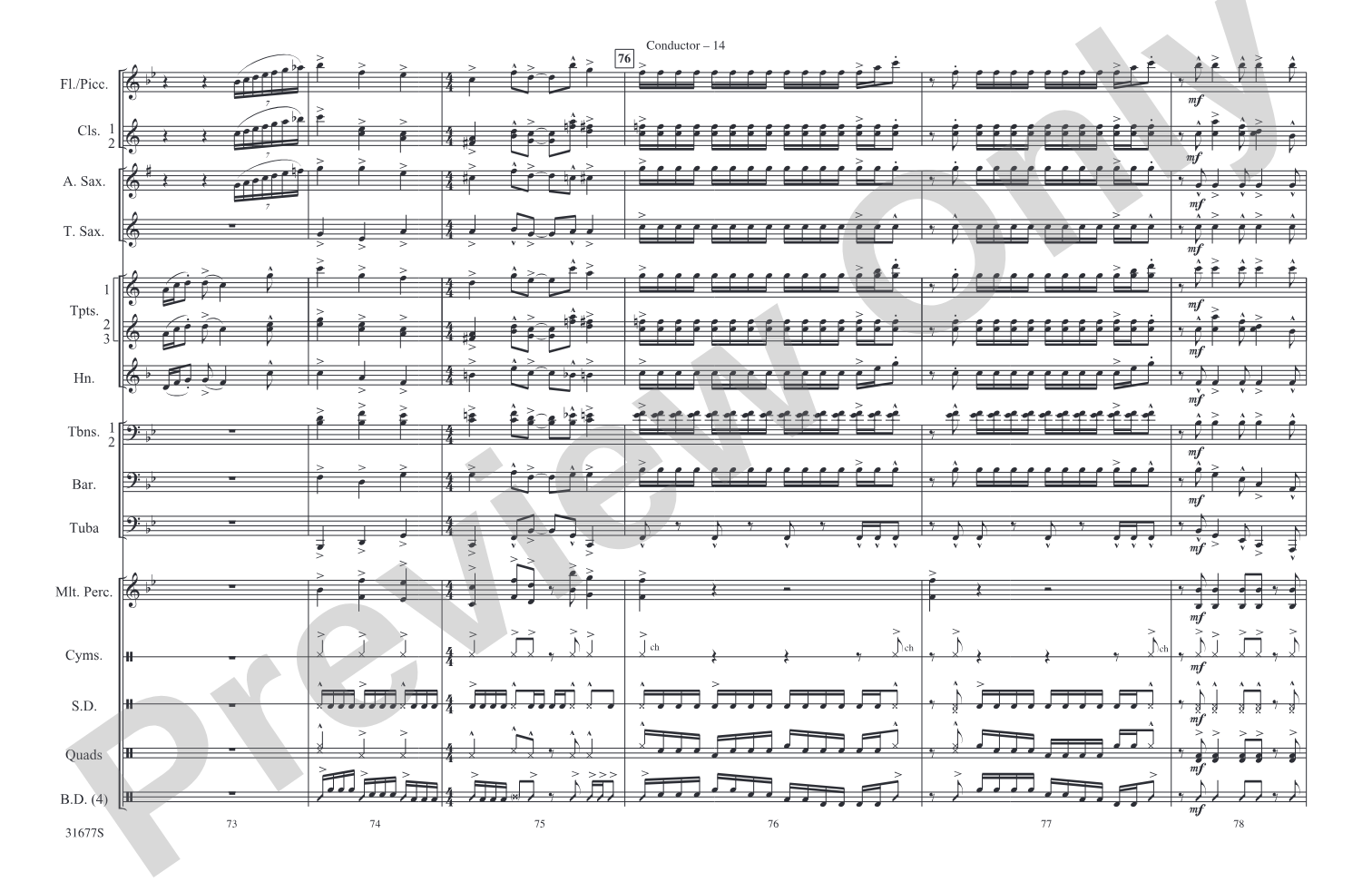 The Cowboys: Marching Band Conductor Score & Parts