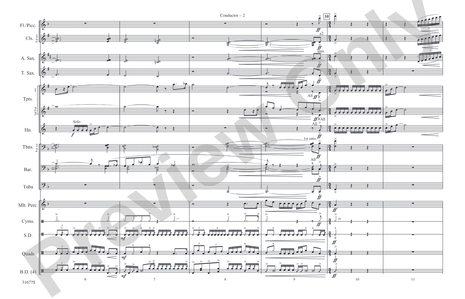 The Cowboys: Marching Band Conductor Score & Parts