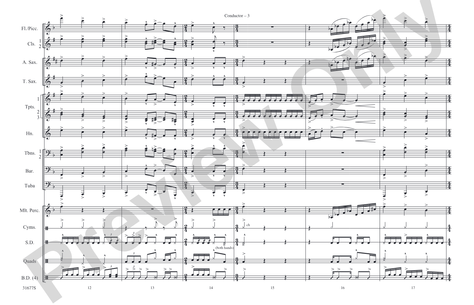 The Cowboys: Marching Band Conductor Score & Parts