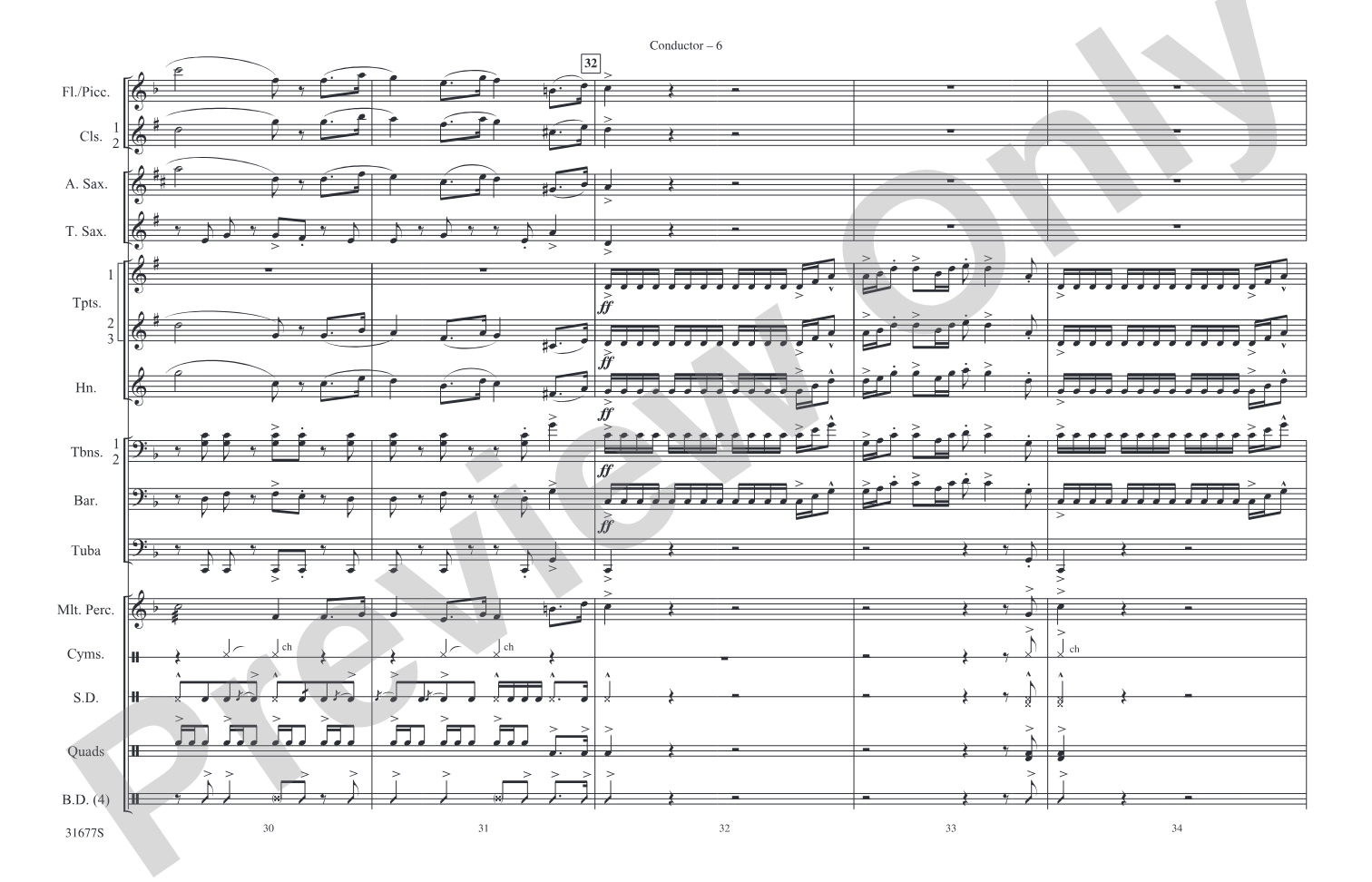 The Cowboys: Marching Band Conductor Score & Parts