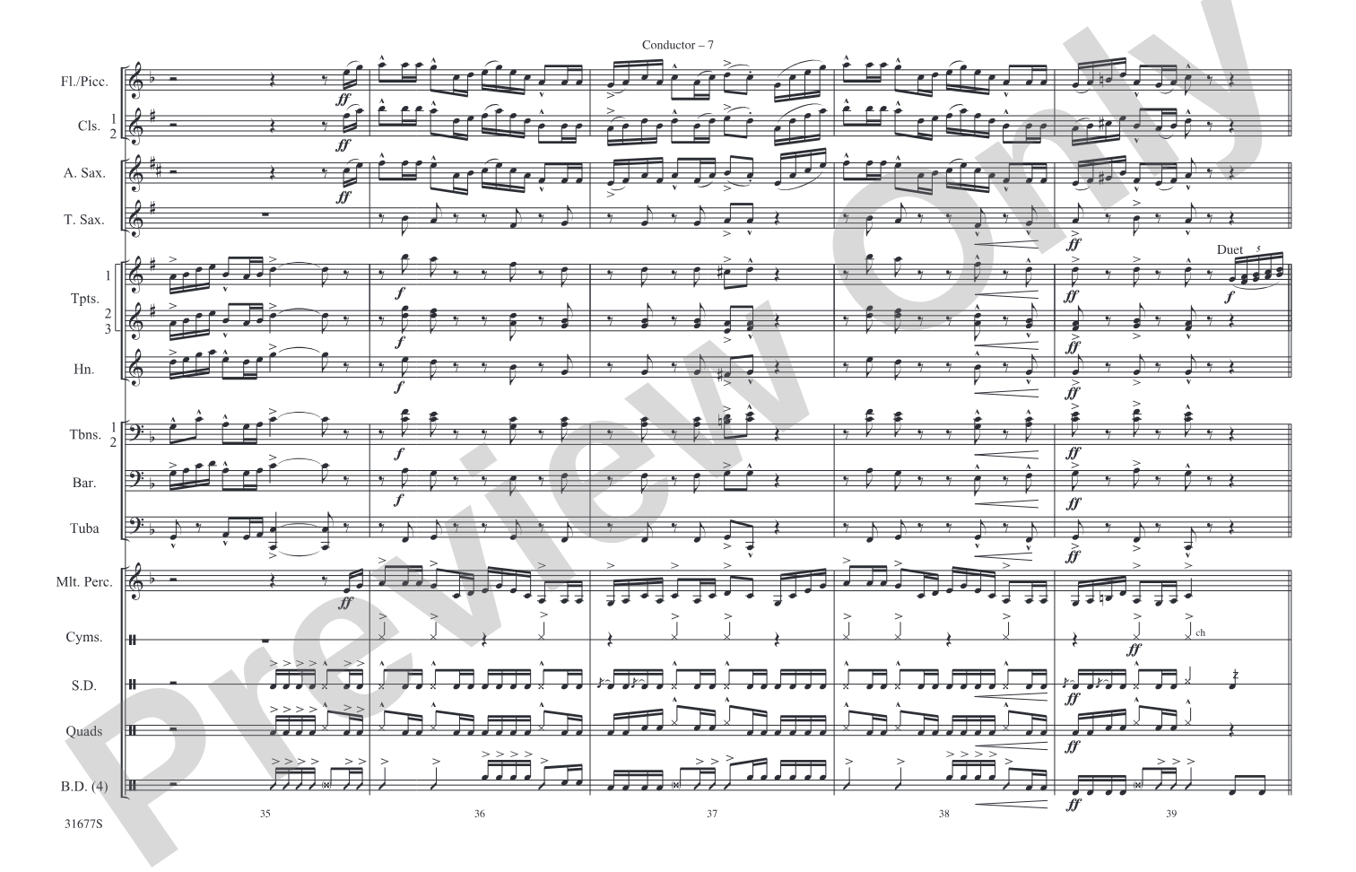 The Cowboys: Marching Band Conductor Score & Parts