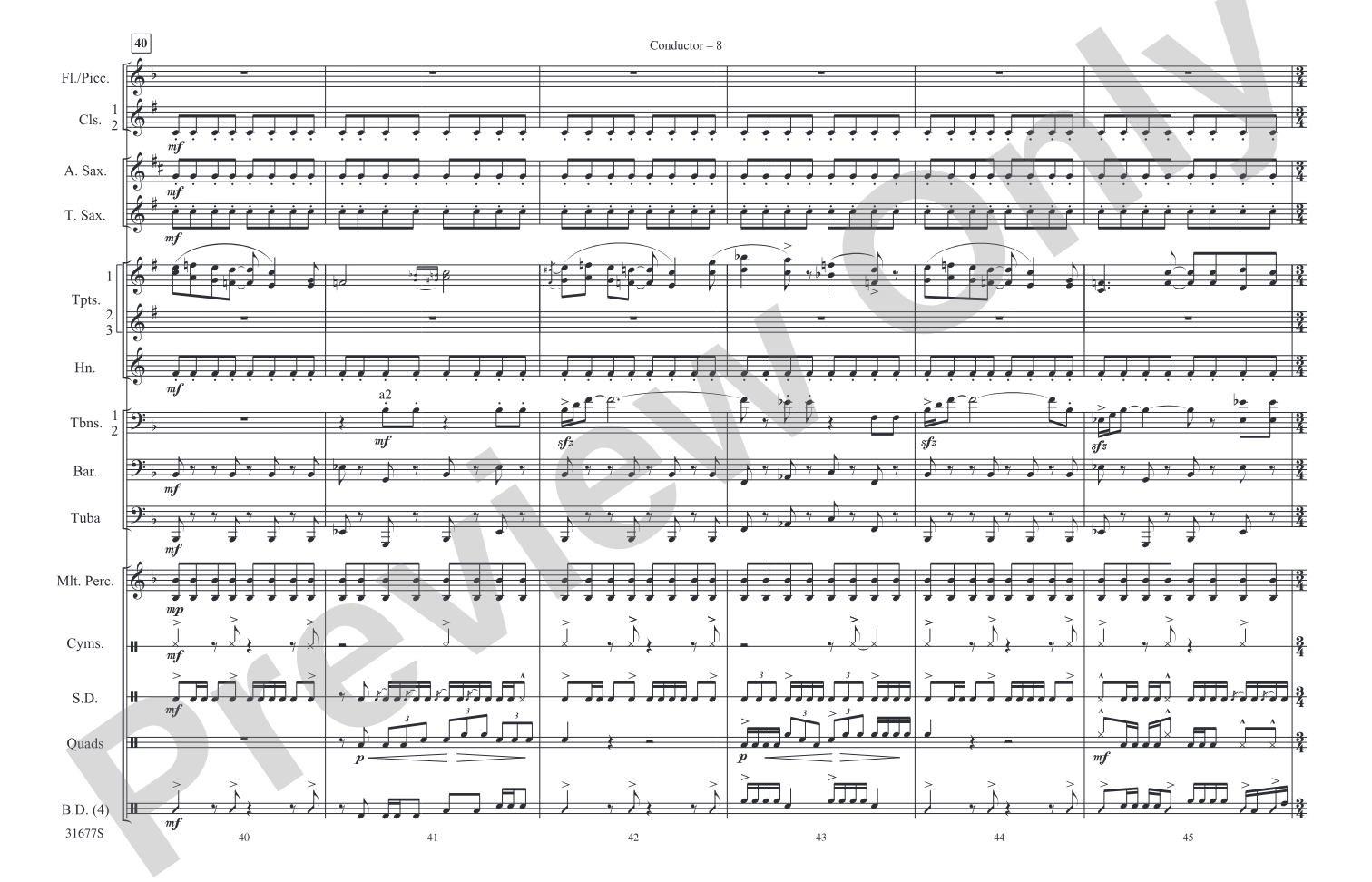 The Cowboys: Marching Band Conductor Score & Parts