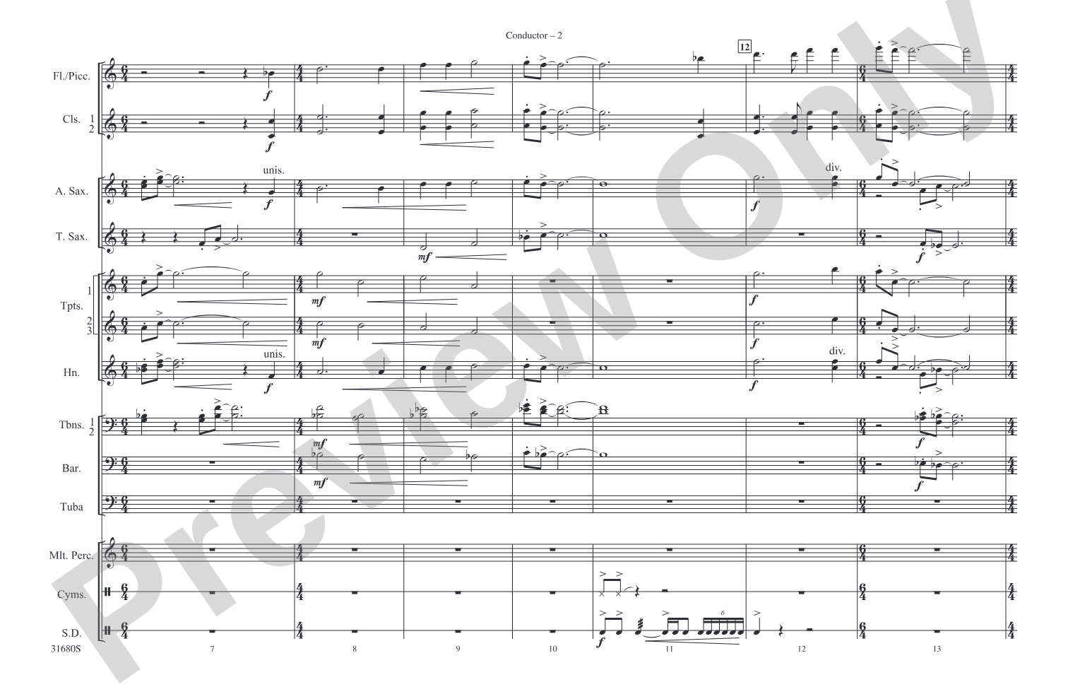 Seapower Fanfare: Marching Band Conductor Score & Parts