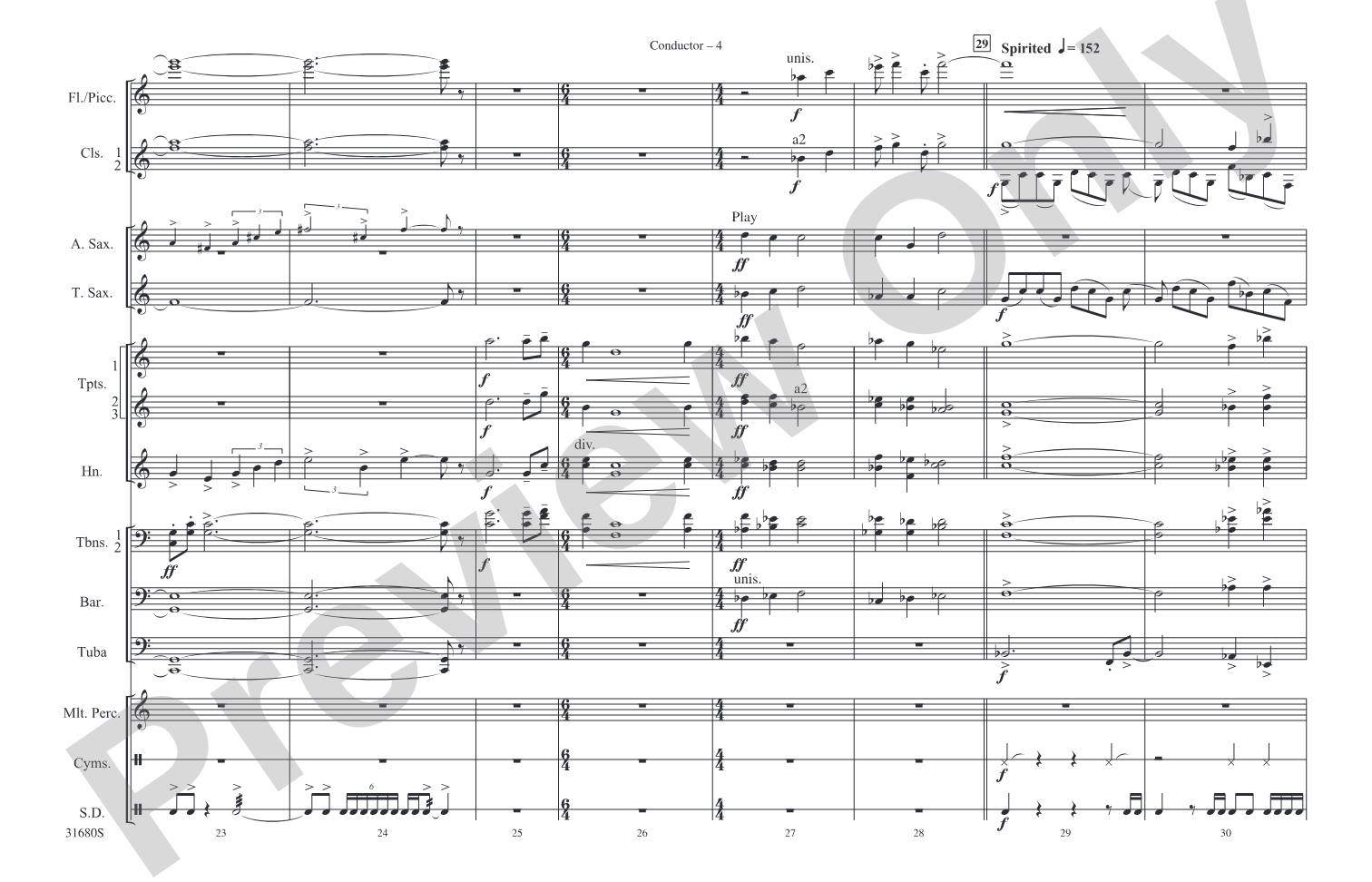 Seapower Fanfare: Marching Band Conductor Score & Parts