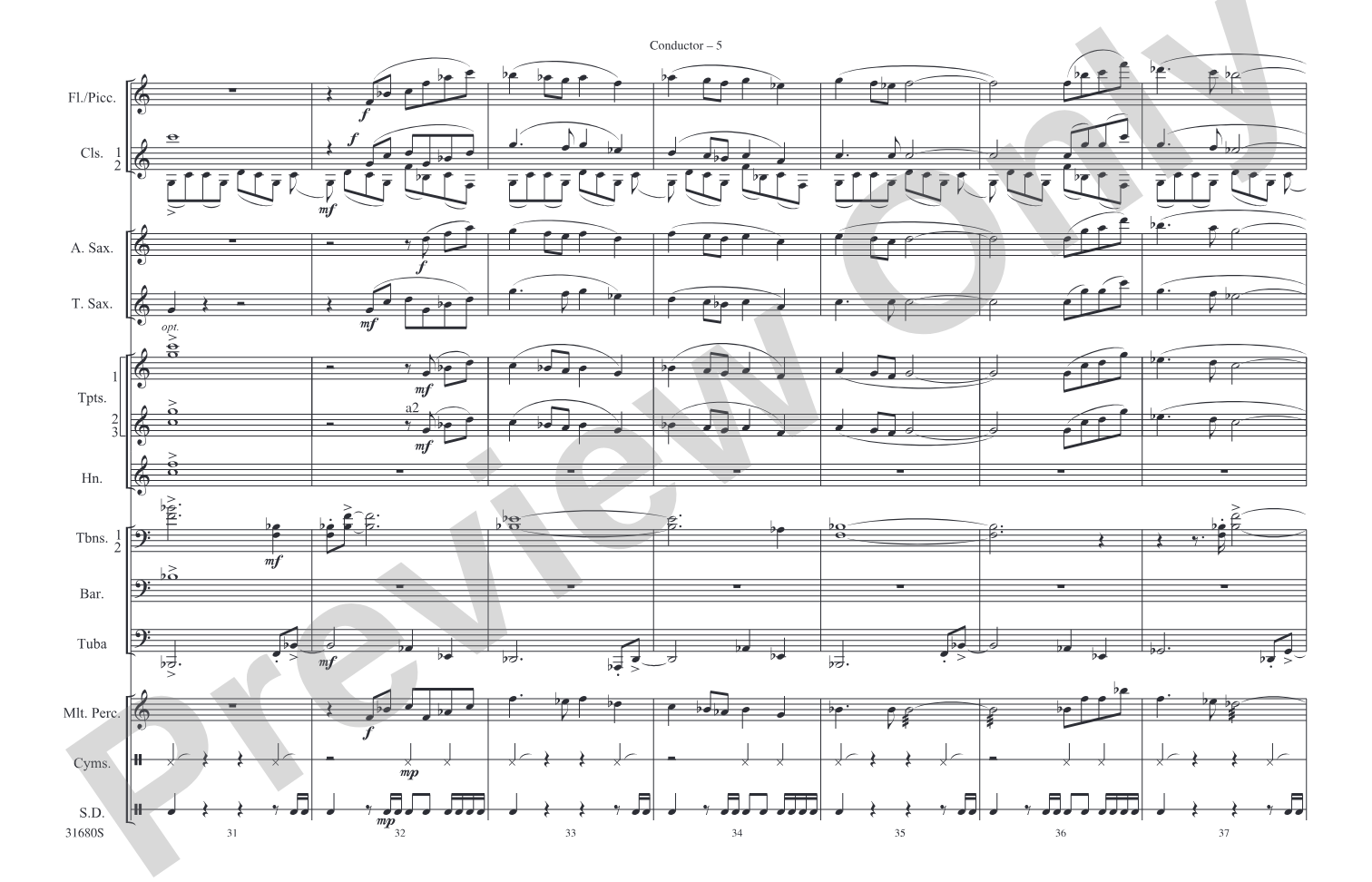 Seapower Fanfare: Marching Band Conductor Score & Parts