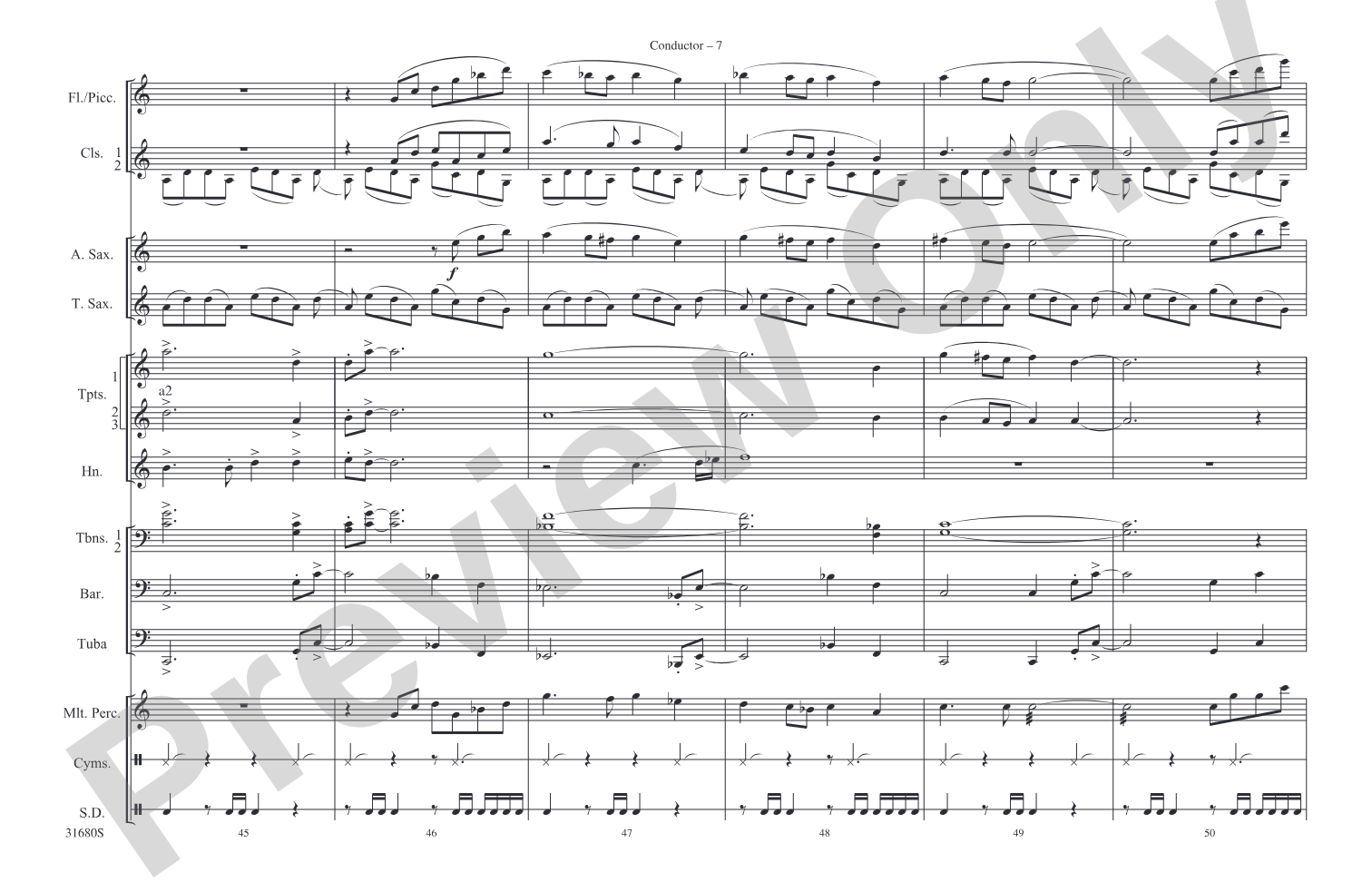 Seapower Fanfare: Marching Band Conductor Score & Parts
