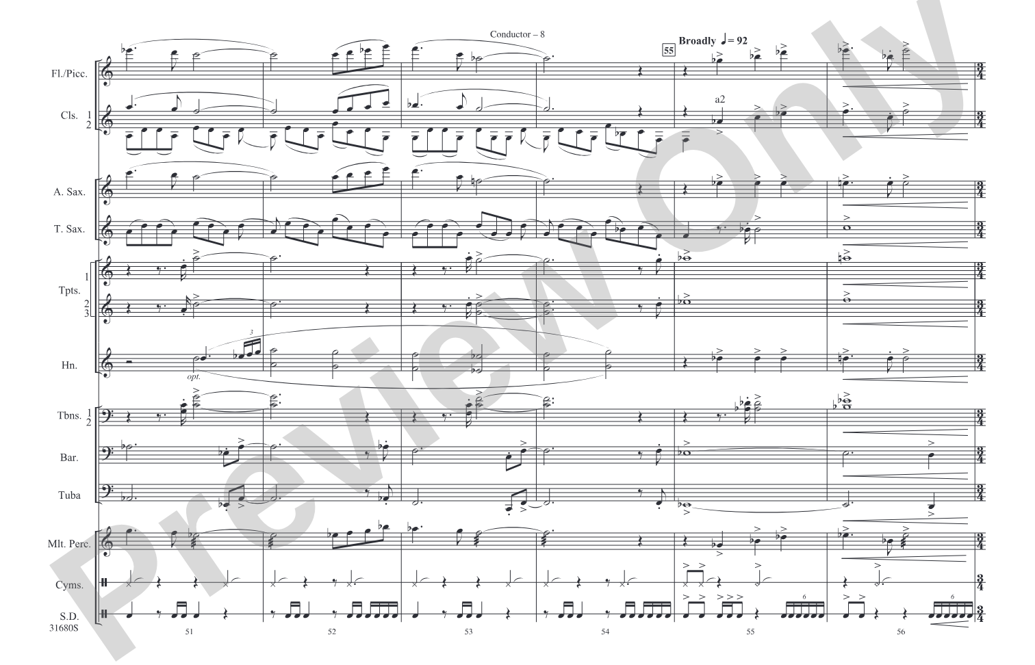 Seapower Fanfare: Marching Band Conductor Score & Parts