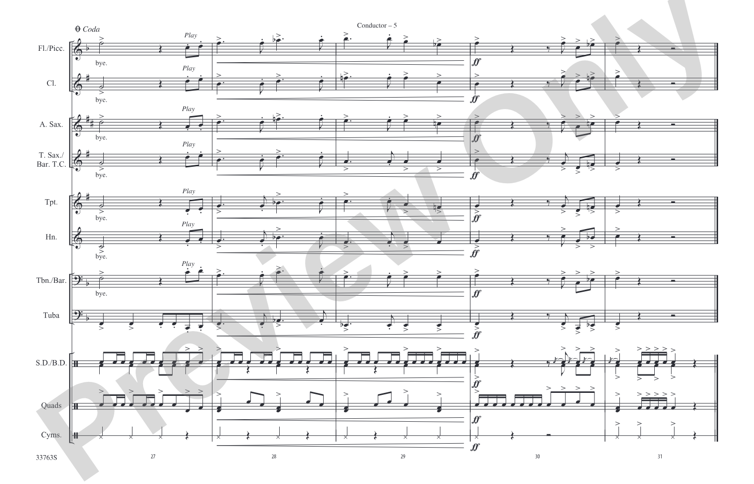 Na Na Hey Hey Kiss Him Goodbye: Marching Band Conductor Score & Parts
