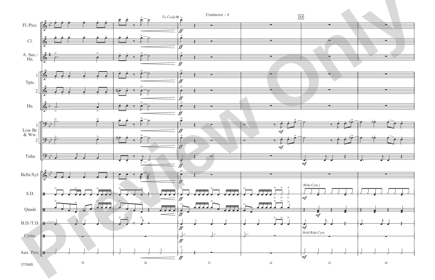 Jumpin' Jack Flash: Marching Band Conductor Score & Parts