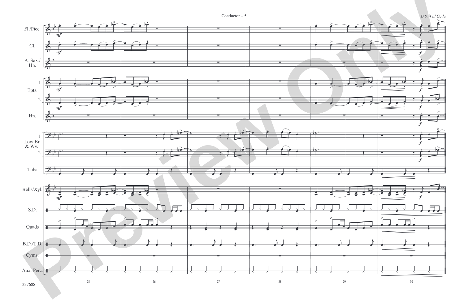 Jumpin' Jack Flash: Marching Band Conductor Score & Parts