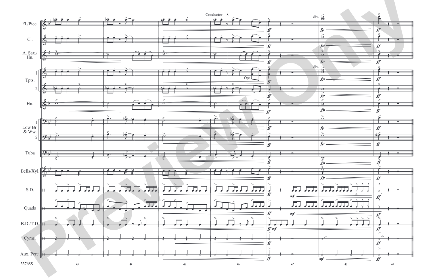 Jumpin' Jack Flash: Marching Band Conductor Score & Parts