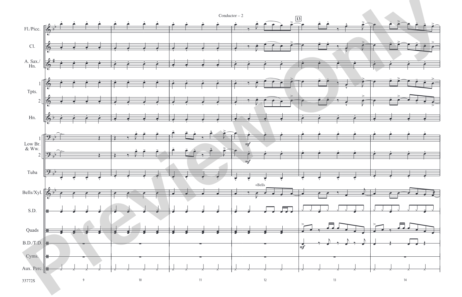 Down: Marching Band Conductor Score & Parts
