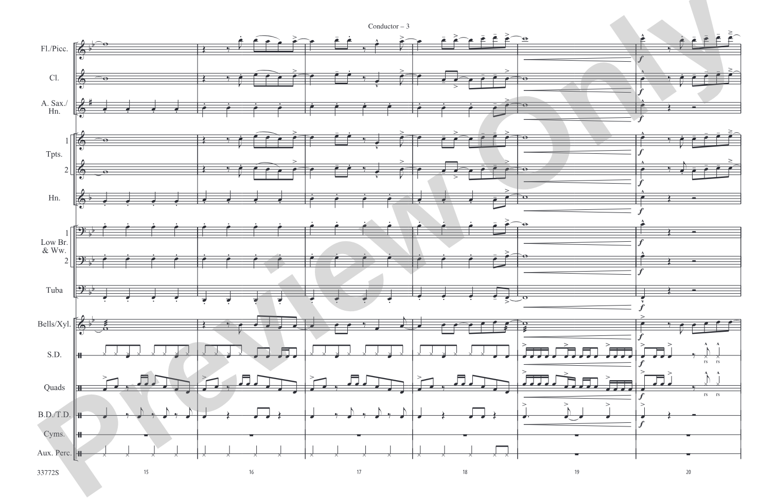 Down: Marching Band Conductor Score & Parts