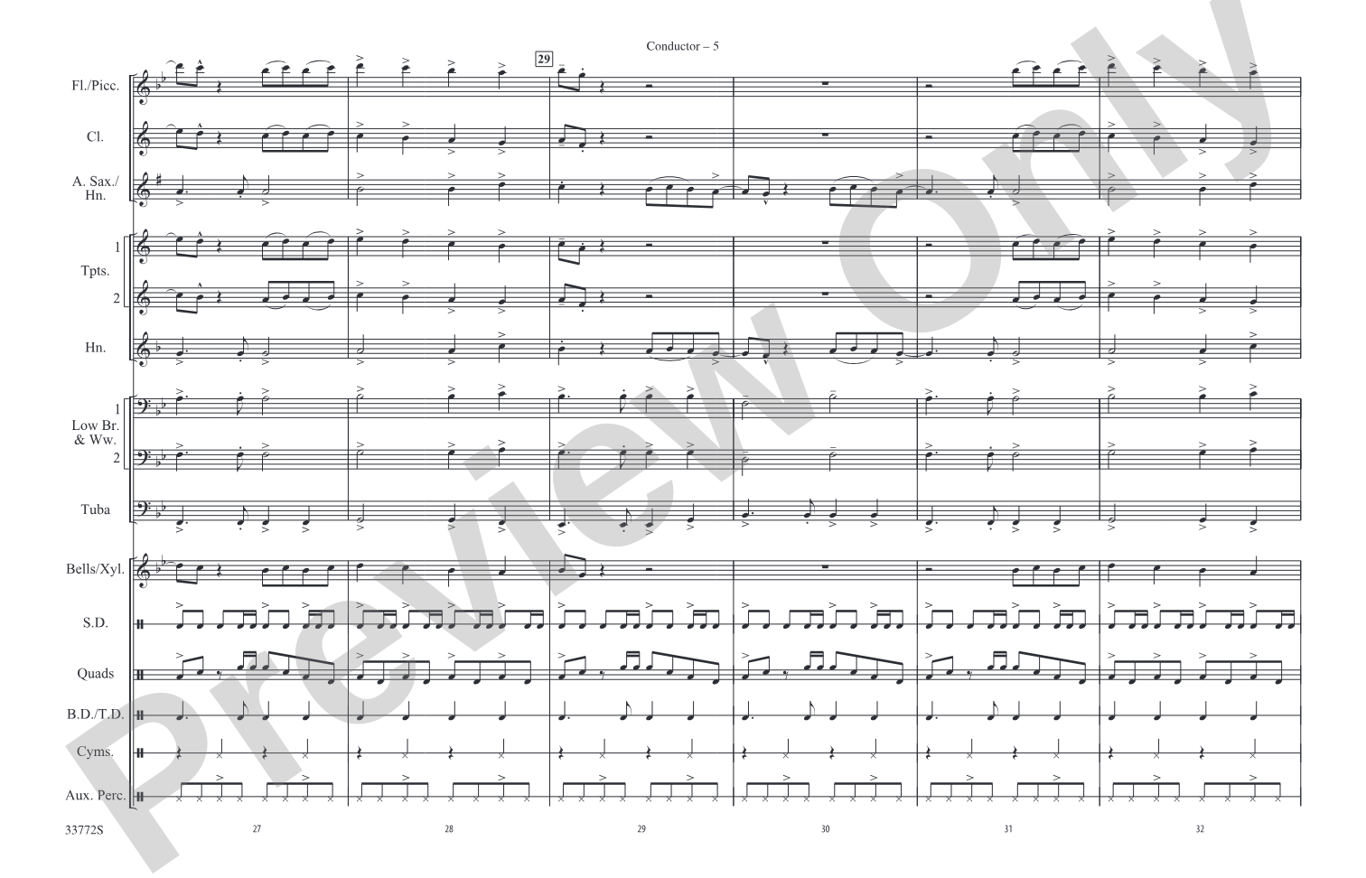 Down: Marching Band Conductor Score & Parts