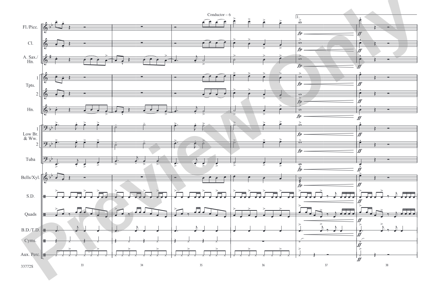 Down: Marching Band Conductor Score & Parts