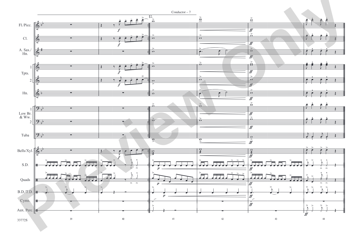 Down: Marching Band Conductor Score & Parts