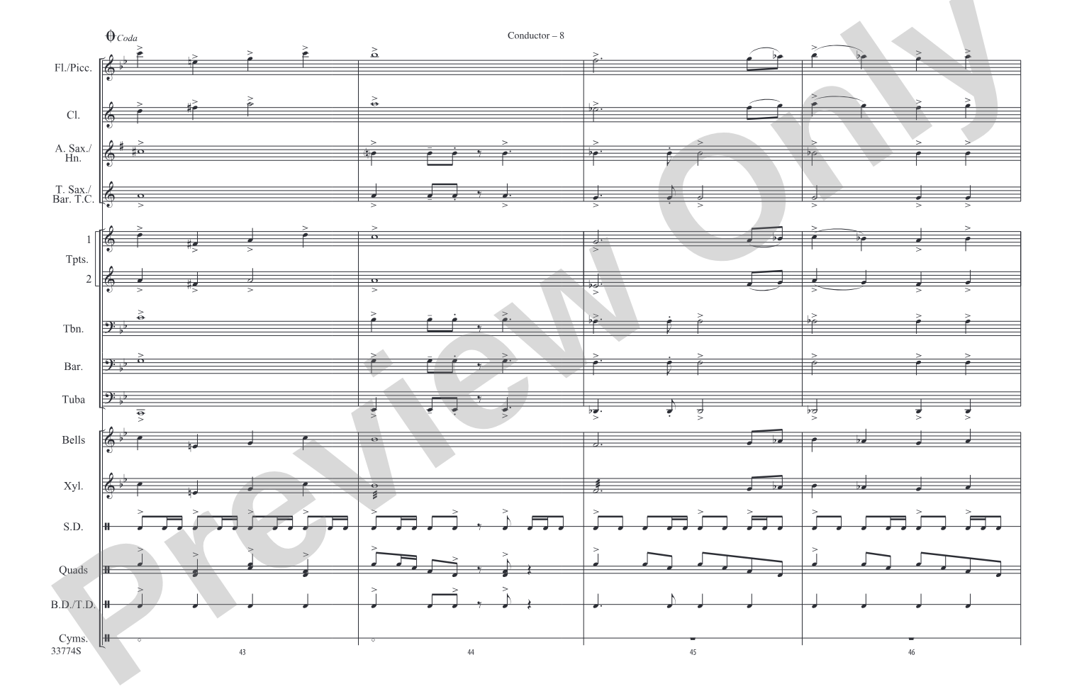 El Zorro: Marching Band Conductor Score & Parts