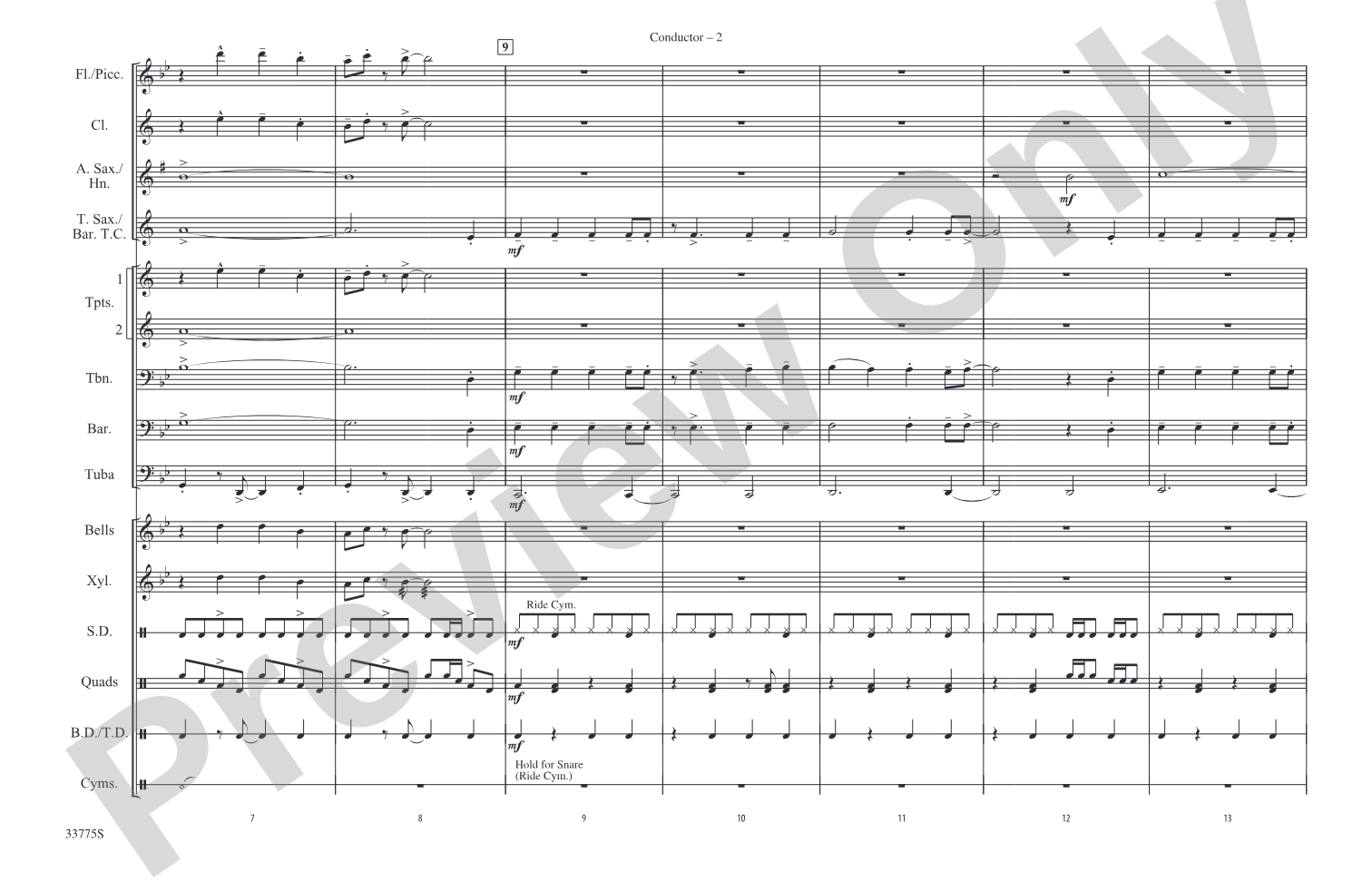 Livin' la Vida Loca: Marching Band Conductor Score & Parts