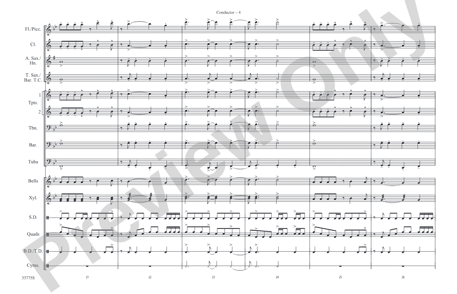 Livin' la Vida Loca: Marching Band Conductor Score & Parts