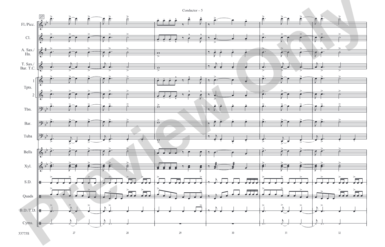 Livin' la Vida Loca: Marching Band Conductor Score & Parts