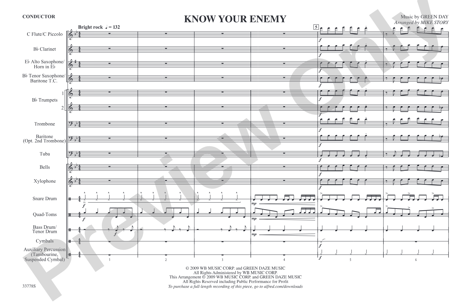 Know Your Enemy: Marching Band Conductor Score & Parts