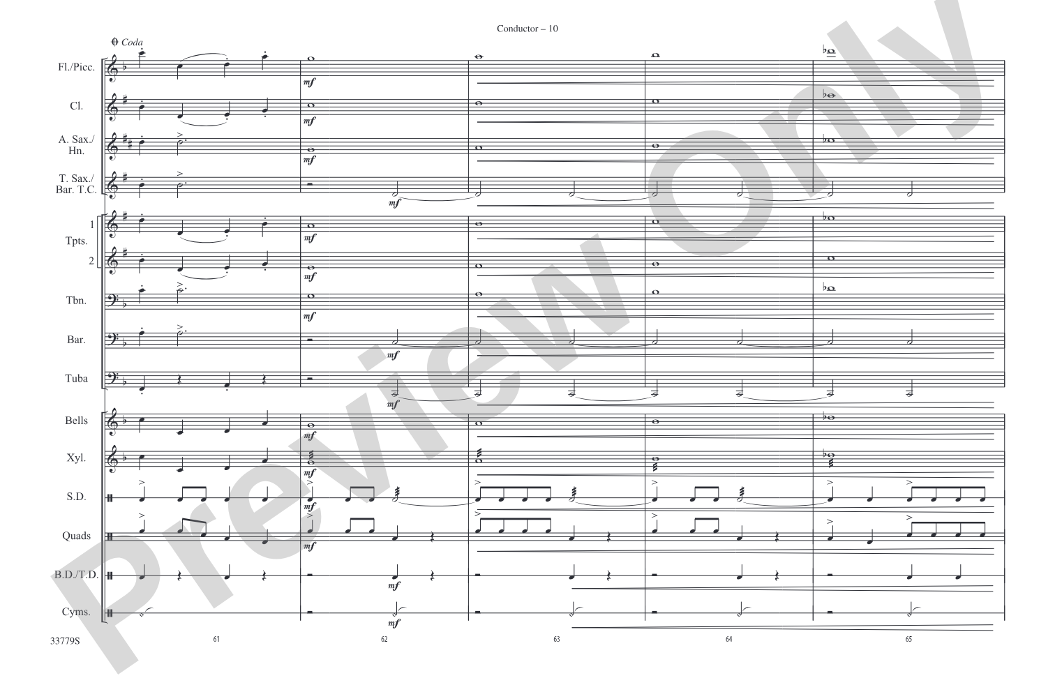 Stars and Stripes Forever: Marching Band Conductor Score & Parts