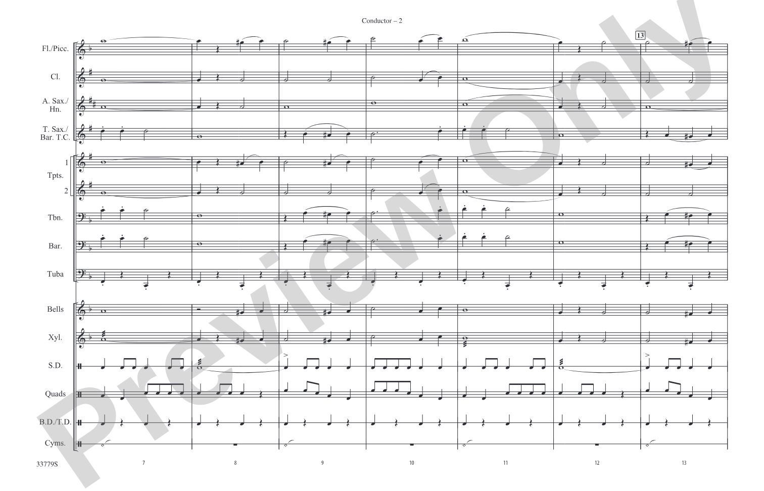 Stars and Stripes Forever: Marching Band Conductor Score & Parts