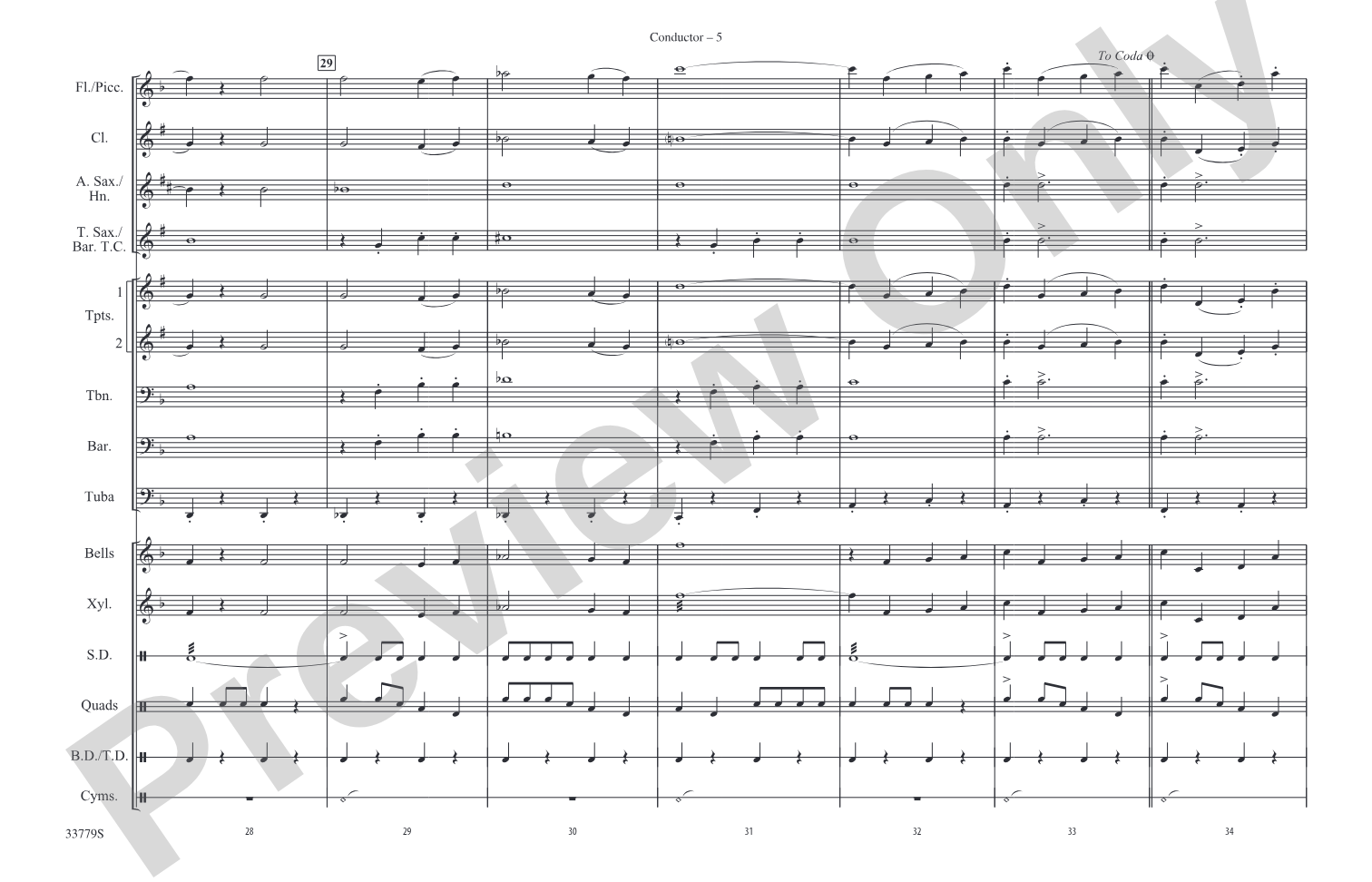 Stars and Stripes Forever: Marching Band Conductor Score & Parts