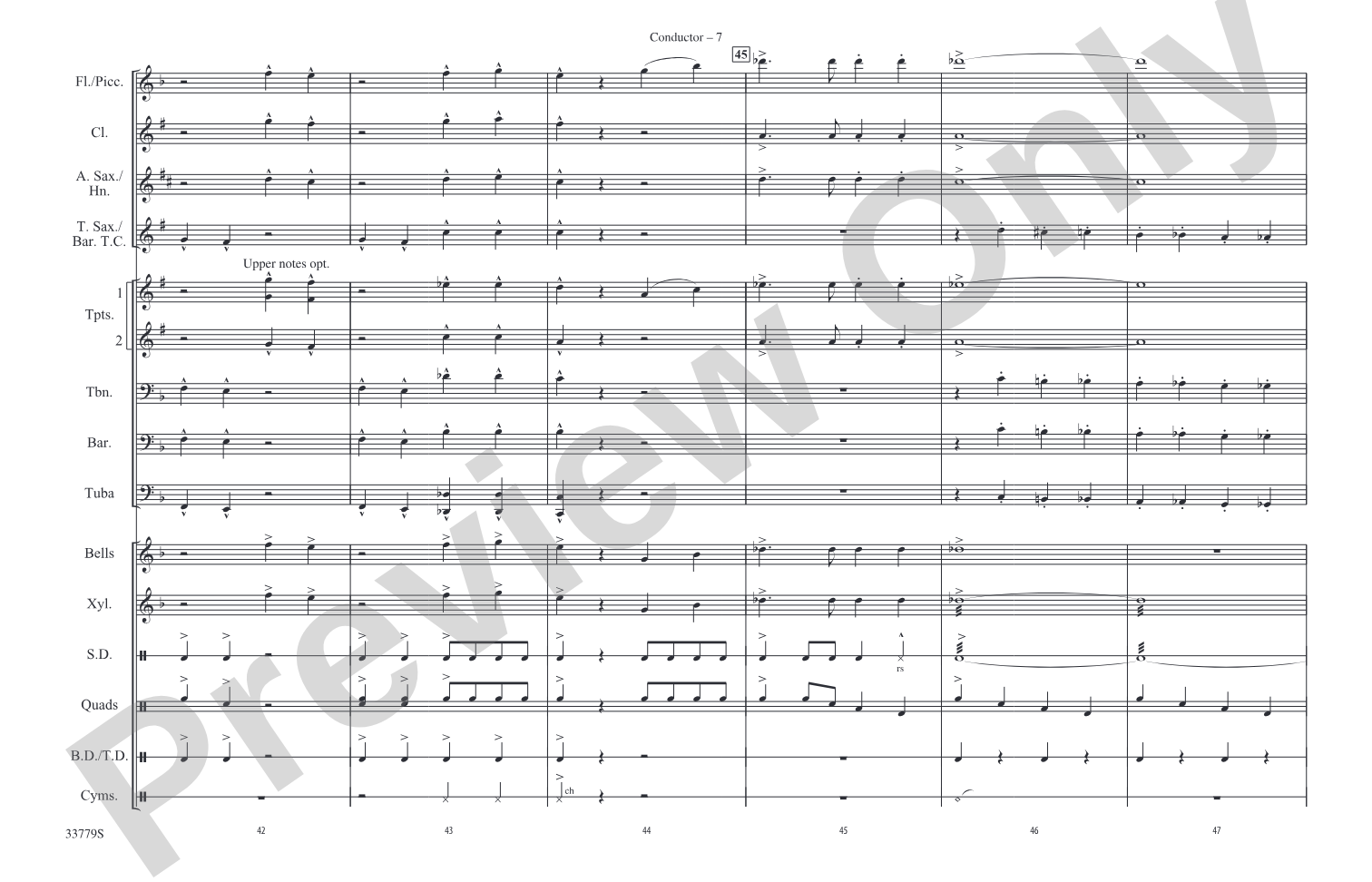 Stars and Stripes Forever: Marching Band Conductor Score & Parts