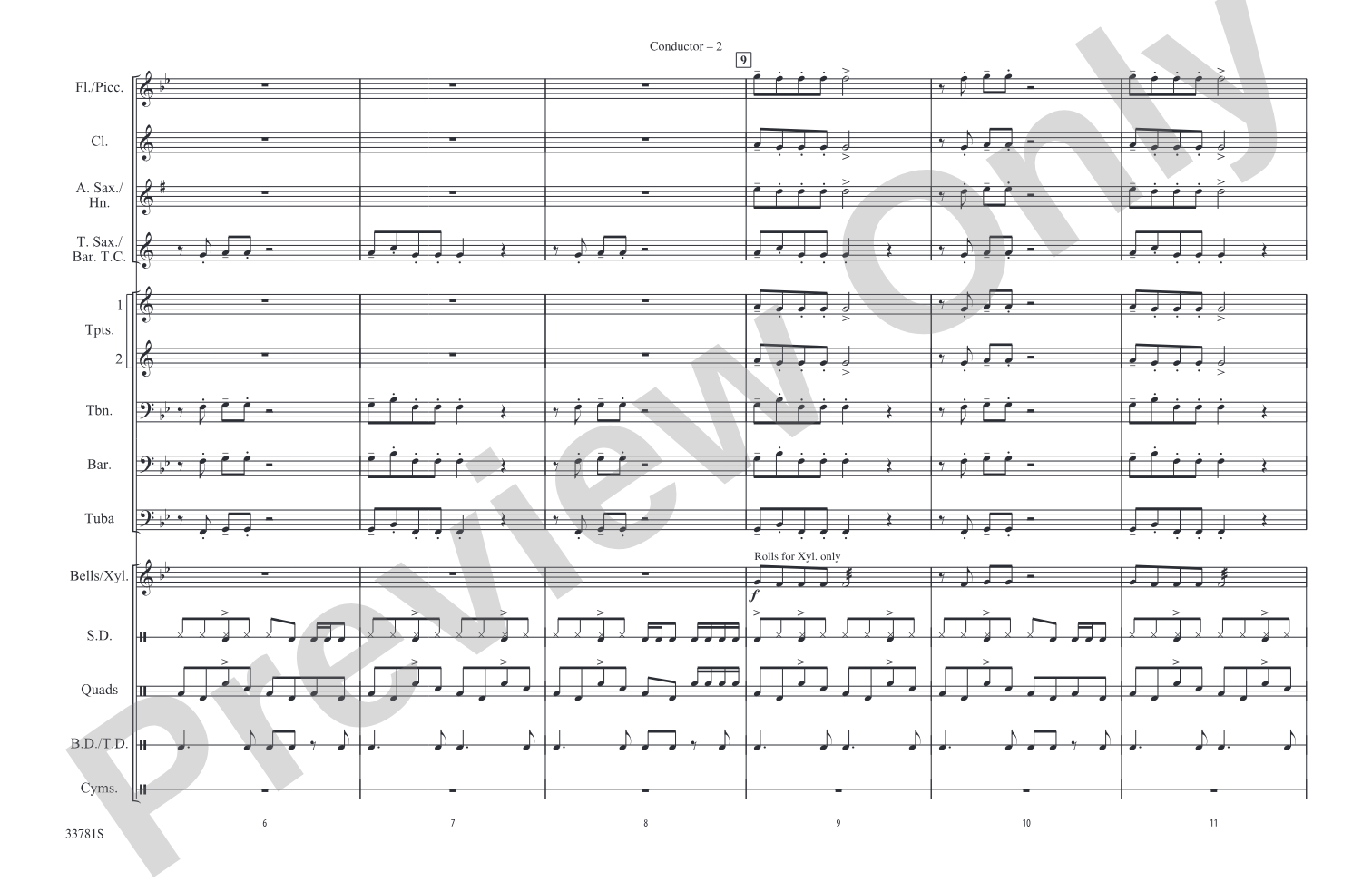 C'mon n' Ride It (The Train): Marching Band Conductor Score & Parts